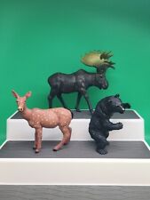 Lote de bonecos de brinquedo Black Bear Moose Deer American Wildlife Forest Animal, usado comprar usado  Enviando para Brazil