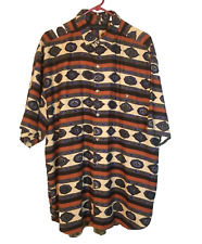 Camisa masculina vintage Santana de seda manga curta XL tribal tecido listrado, usado comprar usado  Enviando para Brazil