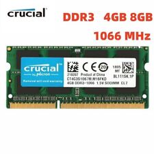 Computadora portátil CRUCIAL DDR3 4GB 8GB 1066 MHz PC3-8500 SODIMM 204 pines memoria RAM 8G 4G segunda mano  Embacar hacia Argentina