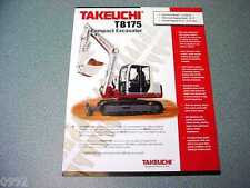 Takeuchi TB175 Excavator Brochure for sale  Myerstown