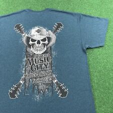 Camiseta masculina vintage Harley Davidson XL azul Nashville guitarra chamas caveira comprar usado  Enviando para Brazil