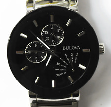 Relógio de pulso masculino Bulova mostrador preto calendário 96C105 40mm quartzo aço inoxidável comprar usado  Enviando para Brazil
