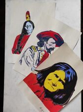 Andy Warhol, COWBOYS AND INDIANS, painting on paper (handmade) mixed media for sale  Shipping to South Africa