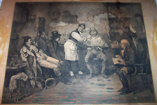 Usado, 1875 Afeitado Barbería en 1825; Gran Original Antiguo Estampado en Madera, Navaja segunda mano  Embacar hacia Argentina