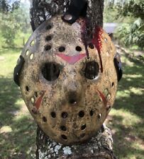 Jason Voorhees Inspired Hand Painted Weathered Full Mossy Hockey Mask- for sale  Spring Hill