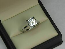 Anel solitário de diamante branco corte redondo 2,25 quilates, prata 925! Anel de noivado feminino comprar usado  Enviando para Brazil