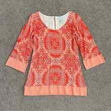 Soft Surroundings Scoop Neck Tunic Mandela Medallion Sweater Orange Size XS for sale  Shipping to South Africa