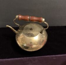Vintage Brass Footed Teapot Kettle with Wood Handle for sale  Shipping to South Africa