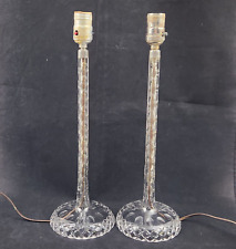 Par de lámparas de mesa de vidrio de corte antiguo C. 1910 Troy Lighting Co. eléctricas transparentes segunda mano  Embacar hacia Argentina