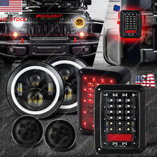 Usado, Faróis de LED halo combo 7" luzes traseiras sinais de seta para Jeep Wrangler JK 07-18 comprar usado  Enviando para Brazil
