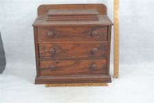 antique small chest bureau 3 draw 14x12x8 wooden Edwardian 1890 original  for sale  Shipping to South Africa