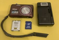 Câmera Digital Nikon CoolPix S4100 14MP Wide 5x Zoom Tela Sensível Ao Toque Ameixa Com 64gb Sd comprar usado  Enviando para Brazil