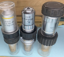 Used, Lot of 6 Different Objective Microscope Lens MP10/0.25, SP100/1.25 Oil, RP 10 for sale  Shipping to South Africa