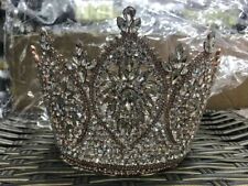 coroa de ouro rosa tiaras alta rainha casamento para noiva comprar usado  Enviando para Brazil