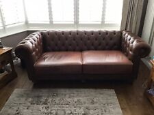 Brown leather seater for sale  ONGAR