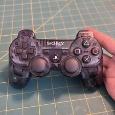 Controlador de choque doble Sony PlayStation 3 PS3 gris transparente humo probado lectura segunda mano  Embacar hacia Argentina