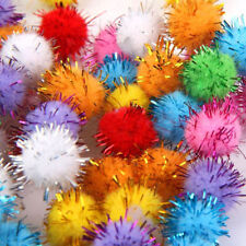 100 Pcs/bag Cute Pet Cat Toys Sparkly Glitter Tinsel Pompom Balls Small Pom Ball for sale  Shipping to South Africa