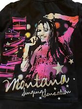 Disney Hannah Montana Girls Hoodie Jacket  7/8 Zipped Sparkle Black Miley Cyrus for sale  Shipping to South Africa
