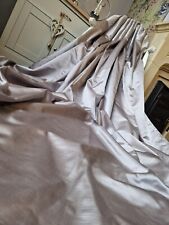 Next HUGE 89x90" Luxe Velvet Pleat Pair Curtains SILVER GREY Full Length EYELET for sale  Shipping to South Africa