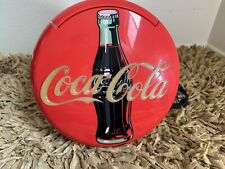 Usado, Vintage 1995 Coca Cola Coca-Cola 12" Placa de Botão Vermelha Redonda Telefone comprar usado  Enviando para Brazil