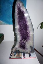 Large Gorgeous Amethyst Cathedral Geode Crystal Polished Quartz Face 18" TALL for sale  Shipping to Canada