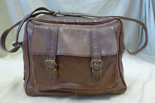 Bolsa satchel/bolsa de mão grande vintage década de 1970 feita à mão couro marrom colombiano 14 x 11" comprar usado  Enviando para Brazil