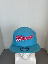 Gorra Miami Heat Hat New Era 9Fifty Snapback Azul Claro Ala Plana Bill NBA Puntada segunda mano  Embacar hacia Argentina