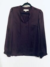 LOFT Blusa Feminina Cetim Média Manga Longa Decote Amarrado Marrom Carreira Minimalista, usado comprar usado  Enviando para Brazil