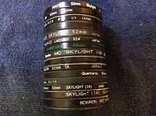 Lote de 15 filtros de lente tamanho 52mm UV, 1A, clarabóia, COMO ESTÁ comprar usado  Enviando para Brazil