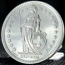 *Hermosa* Auténtica moneda suiza de plata fina de 2 francos 0,835 (83,5%)  segunda mano  Embacar hacia Argentina