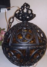"Lámpara colgante de globo perforado de hierro fundido de colección de 10" globo ámbar , usado segunda mano  Embacar hacia Argentina