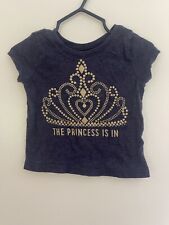 Usado, Camiseta TCP bebê meninas princesa ouro glitter tiara mistura de algodão azul marinho 9-12 M comprar usado  Enviando para Brazil
