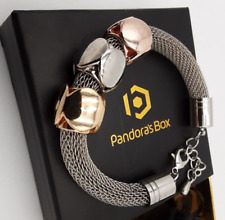 Pandora's Box 3 Set of Cube Charms Silver Metal Bracelet One Size, used for sale  Shipping to South Africa