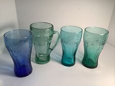 Vintage Set of 4 Colorful Coca Cola Glasses for sale  Shipping to South Africa