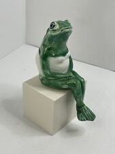 "Figura vintage de rana de cerámica sentada con patas cruzadas estatua de 11""" segunda mano  Embacar hacia Argentina