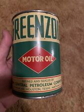 Greenzoil Quart Oil Can Petrol Petroleum Texas New York for sale  Shipping to South Africa