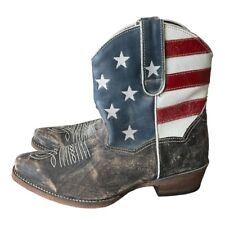Botas de tornozelo femininas Roper couro desgastado escovado bandeira americana EUA tamanho 8 comprar usado  Enviando para Brazil