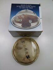 Godinger Silver Plated Screened Dome With 13" Round Tray Butterfly Dragonfly..., used for sale  Shipping to South Africa