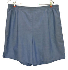 Usado, Shorts feminino tamanho XL azul cambraia bolsos elásticos cintura 14,75" cintura Napa Valley comprar usado  Enviando para Brazil