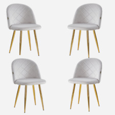 ZESTAW 4 krzeseł tapicerowanych VIKING krzesło do jadalni szare krzesło do salonu GLAMOUR na sprzedaż  PL