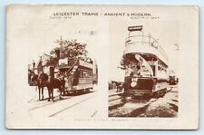 Postcard leicester trams for sale  LLANFAIRFECHAN
