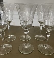 vintage etched wine glasses for sale  Waxhaw