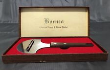 VINTAGE Burnco Cheese Plane & Pizza Cutter Wood Handle Stainless Steel ORiG BOX for sale  Shipping to South Africa