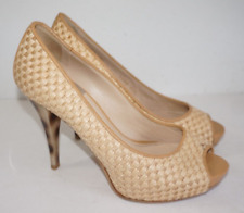 Sapatos femininos Baldan de salto alto tecido de vime tamanho 7 37,5 peep toe bege acastanhado comprar usado  Enviando para Brazil