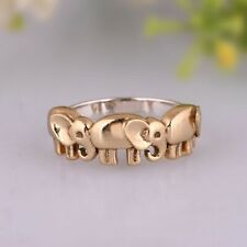 Anel Connected Elephant Band folheado a ouro 18k prata 925 anel Lucky Daily Wear comprar usado  Enviando para Brazil