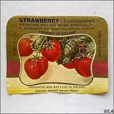 Strawberry Truskawkowe Polish Wine 1 Pt 9 Fl Oz Agros 1970s Wine Label (WL4) na sprzedaż  Wysyłka do Poland