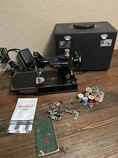 1950 Singer 221 Featherweight Sewing Machine w Case, Manual and Accessories, used for sale  West Palm Beach
