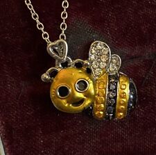 Used, Cute Diamante Bumblebee Pendant Necklace With Silver Plated Chain for sale  SOUTHAMPTON
