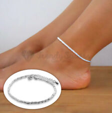 Simple Ankle Bracelet Women 925 Sterling Silver Anklet Foot Jewelry Chain Rope for sale  Shipping to South Africa
