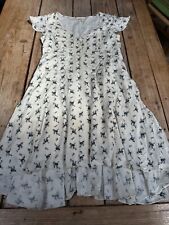 Pretty DENIM & SUPPLY RALPH LAUREN Cream & Blue Floral Print Cotton DRESS, 12 for sale  Shipping to South Africa